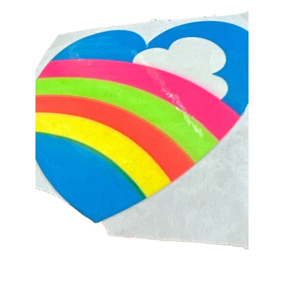 Vintage Heart Shaped Rainbow Sticker Neon 2.5" Gay Pride - Picture 2 of 3
